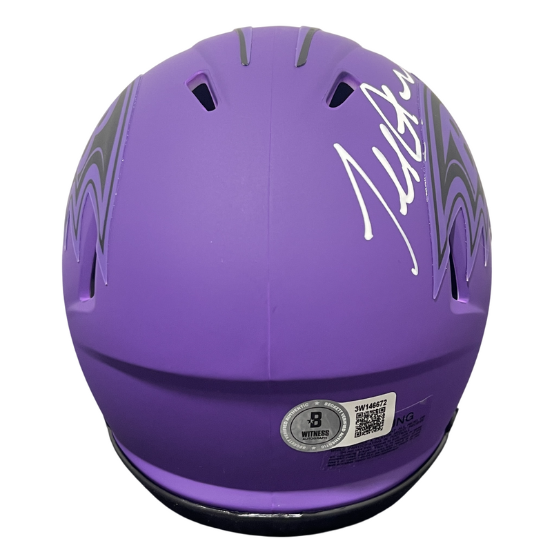 Terrell Suggs Signed Baltimore Ravens Rave Mini Helmet Beckett Witness BAS COA