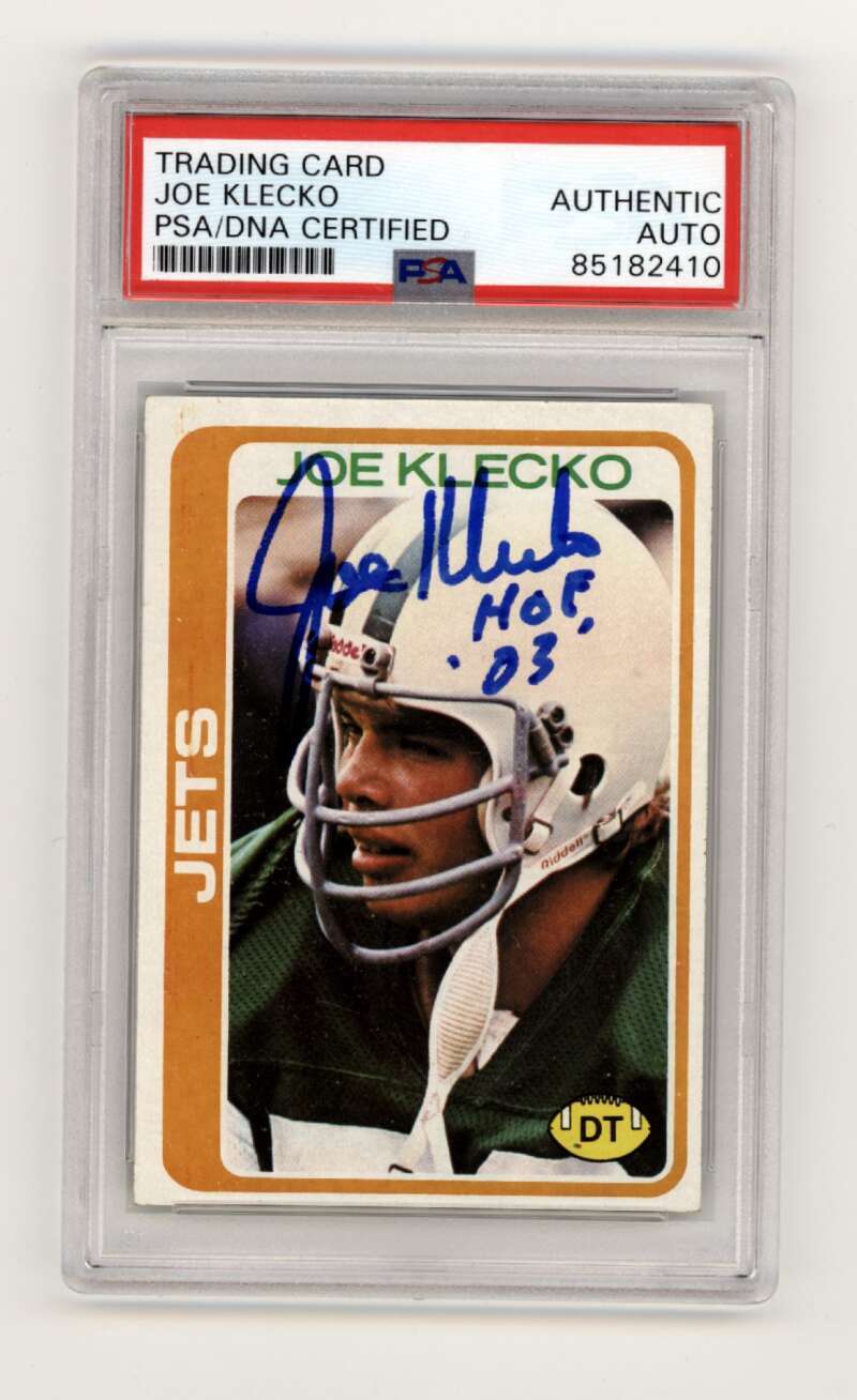 Joe Klecko 1978 Topps 287 Rookie RC w/ HOF 23 Ins Signed PSA Authentic Auto Jets