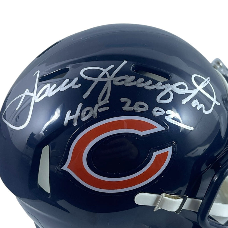 Dan Hampton Signed Bears Speed Mini Helmet w/ HOF 2002 Beckett Witness BAS COA