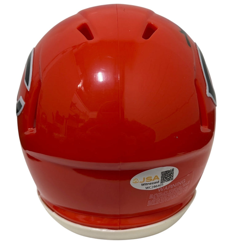 Lance Briggs Signed Autographed Chicago Bears Alt Orange Mini Helmet JSA Wit COA