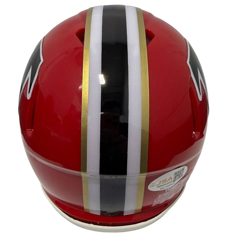 Andre Rison Signed Atlanta Falcons TB 66-69 Mini Helmet JSA Witness COA