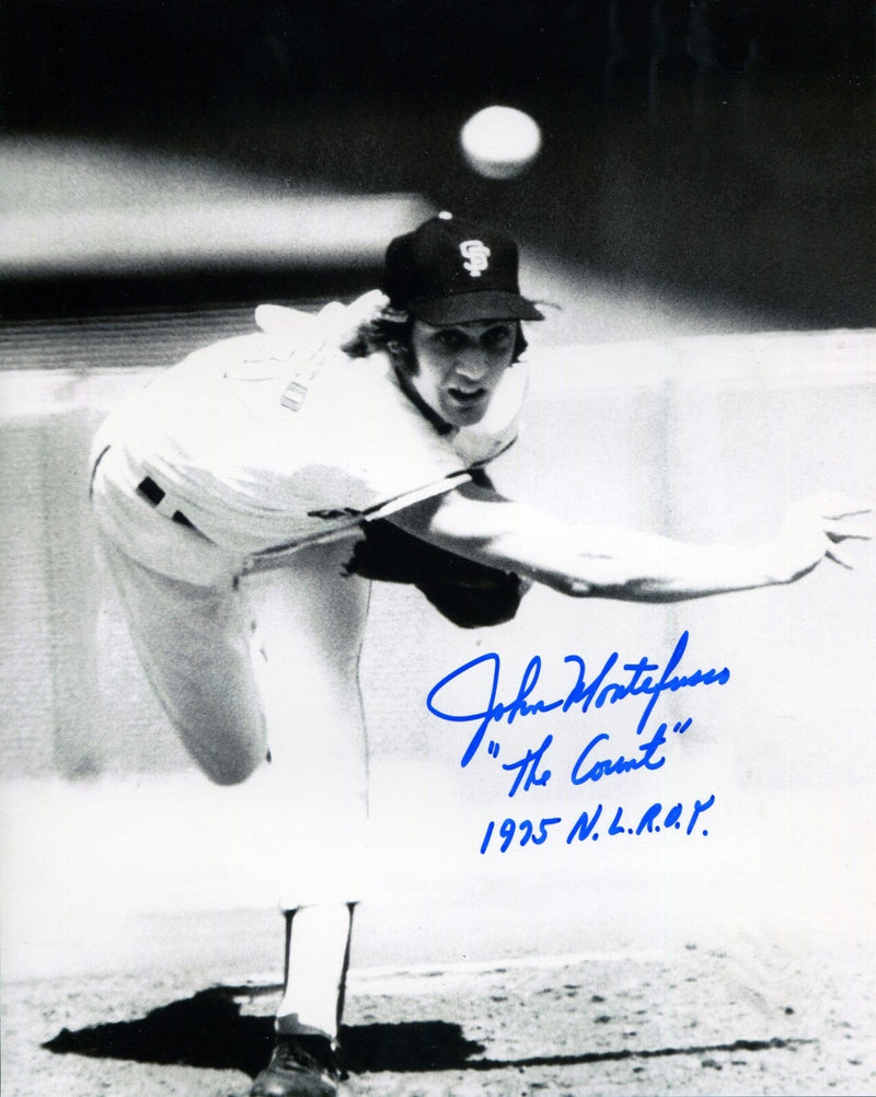 John Montefusco Signed Giants 8x10 Photo w/ The Count + 1975 NL Roy LSCM COA #1