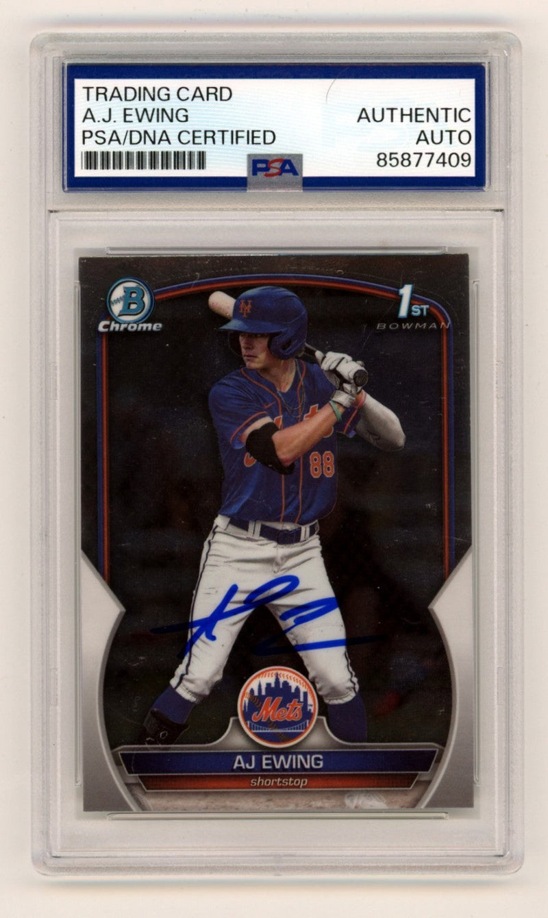AJ Ewing 2023 Bowman Chrome 1st Signed Autograph Rookie RC PSA Authentic Auto