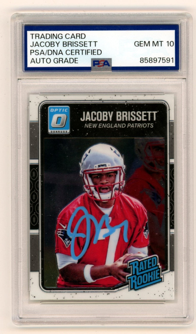 Jacoby Brissett 2016 Donruss Optic #170 Signed Rated Rookie RC PSA 10 Auto