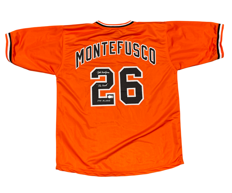 John Montefusco Signed SF Giants Custom Jersey w/ 2 Insc ROY Beckett Wit BAS COA