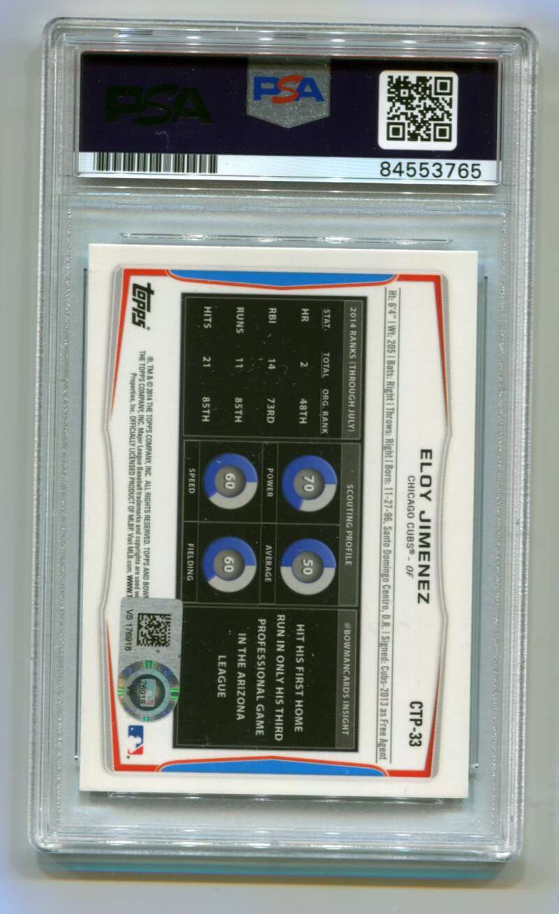 Eloy Jimenez 2014 Bowman Chrome 1st #CTP-33 MLB HOLO RC Signed Auto PSA DNA