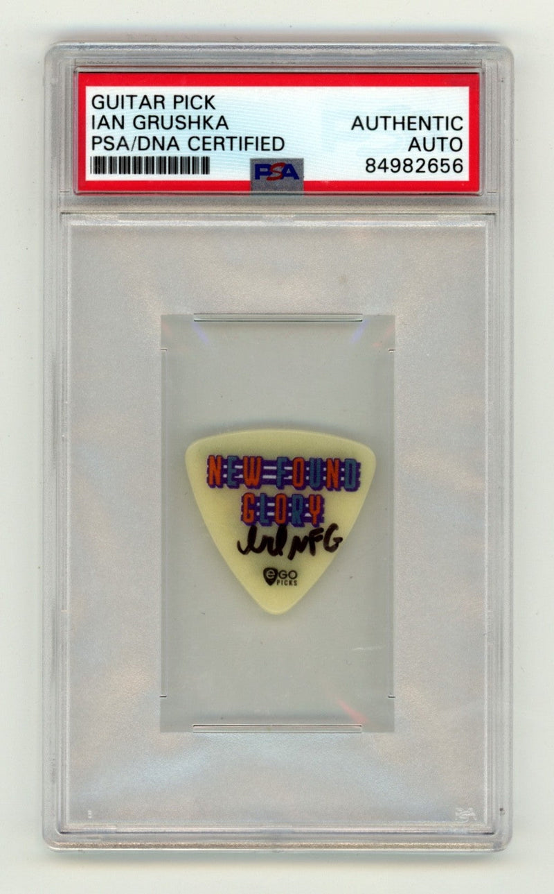 Ian Grushka New Found Glory Orlando Solar Bears Signed Guitar Pick PSA AUTHENTIC
