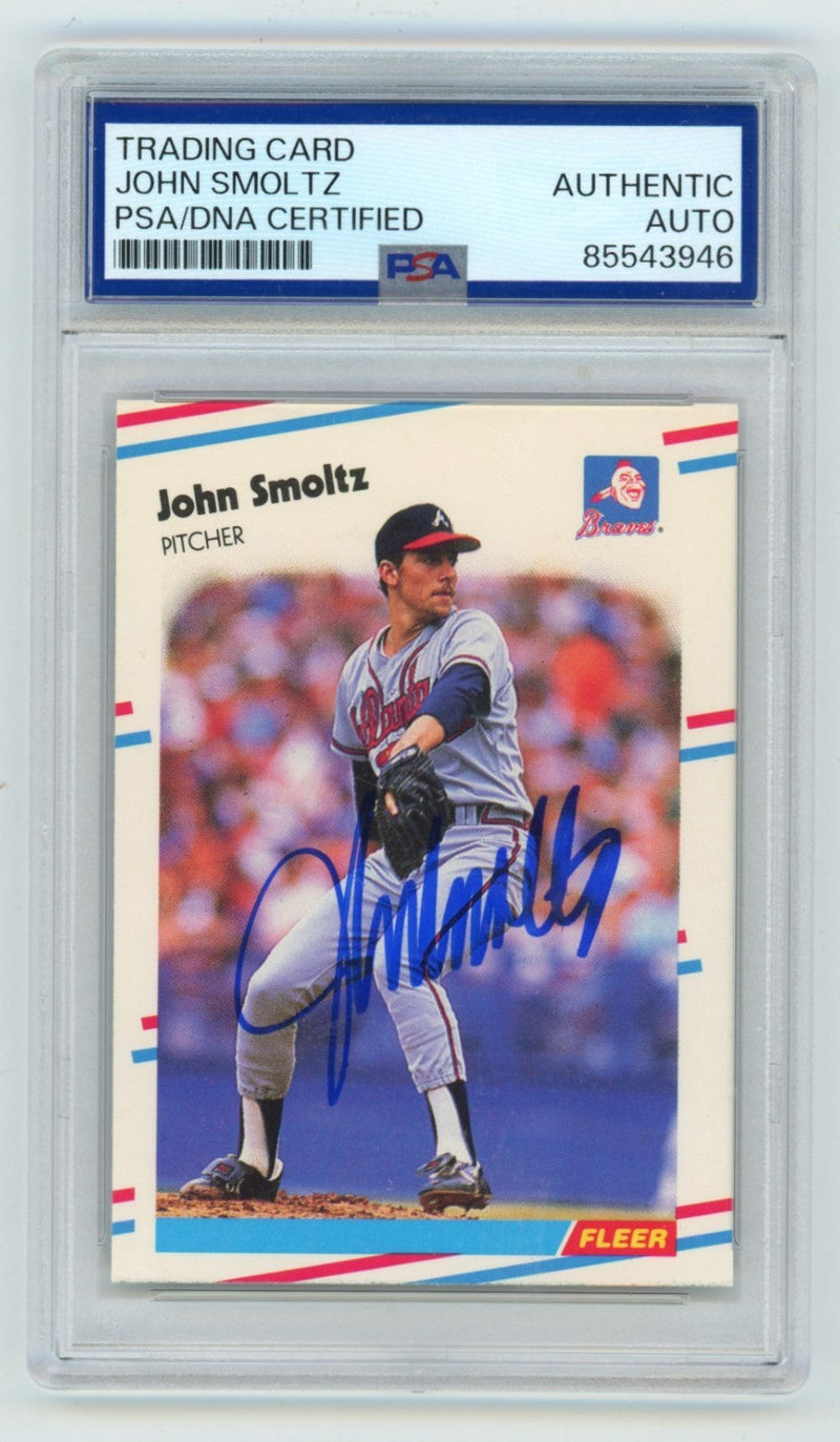 John Smoltz 1988 Fleer Update #U-74 Signed Rookie RC PSA Authentic Auto Braves