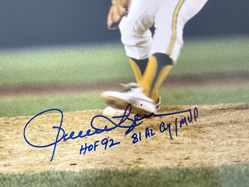 Rollie Fingers Signed 16x20 Photo w/ HOF 92 81 AL CY MVP Beckett Witness BAS COA