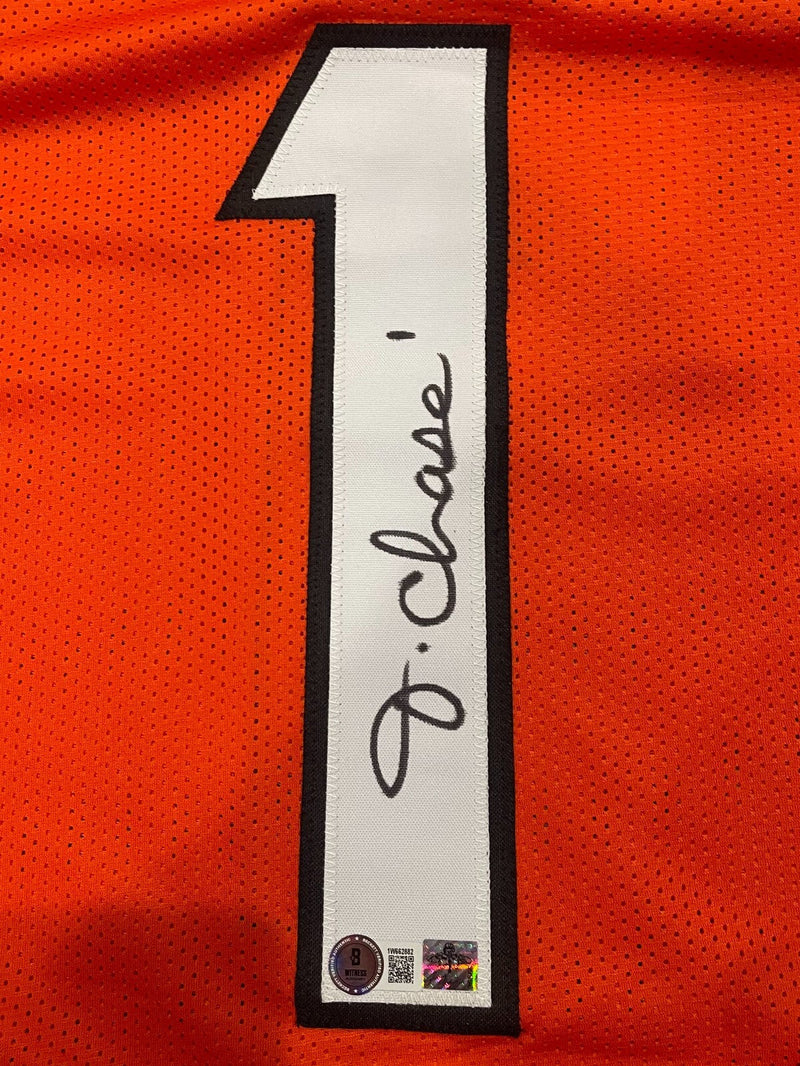 Ja'Marr Chase Signed Cincinnati Bengals Custom Jersey Beckett BAS COA + HOLO