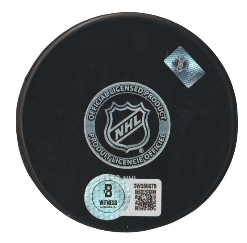 Al Iafrate Signed Maple Leafs Logo Puck w/ 4x AS Beckett Witness BAS COA