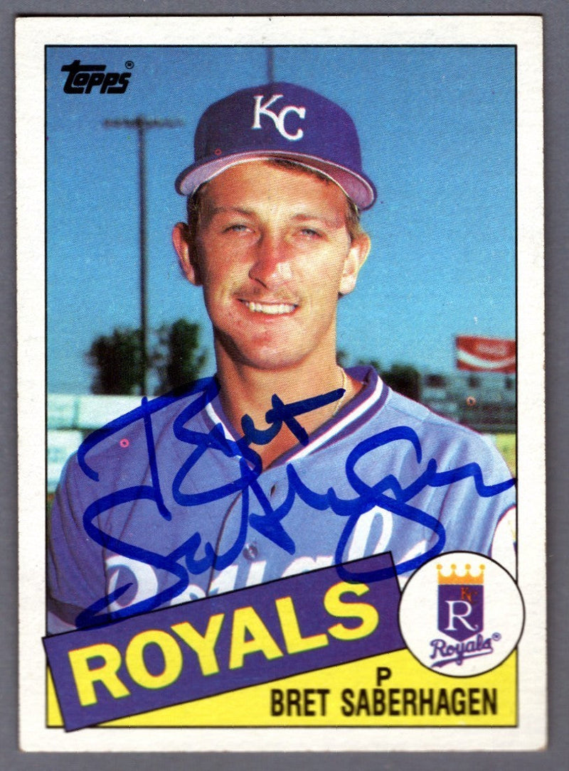 Bret Saberhagen Signed 1985 Topps #23 Rookie RC LSCM COA Kansas City Royals