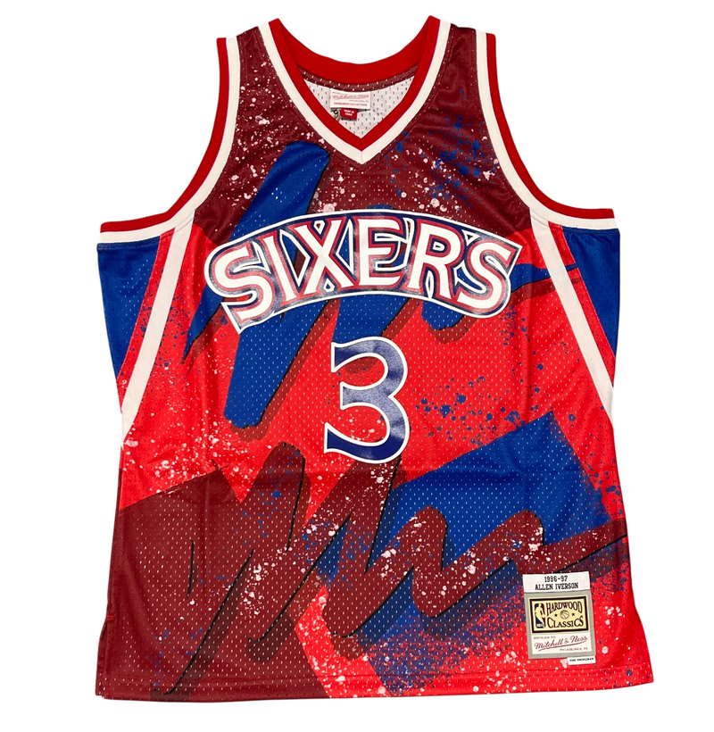 Allen Iverson Signed 76ers Mitchell & Ness Hyper Hoops Jersey Beckett BAS COA