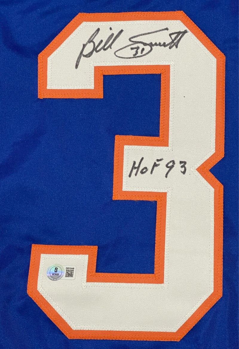 Billy Smith Signed New York Islanders Custom Jersey w/ HOF 93 Beckett W BAS COA