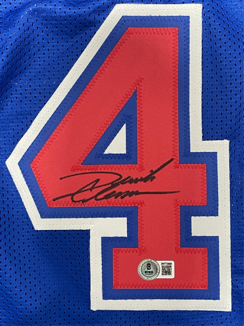 Derrick Coleman Signed New Jersey Nets Custom Jersey Beckett Witness BAS COA