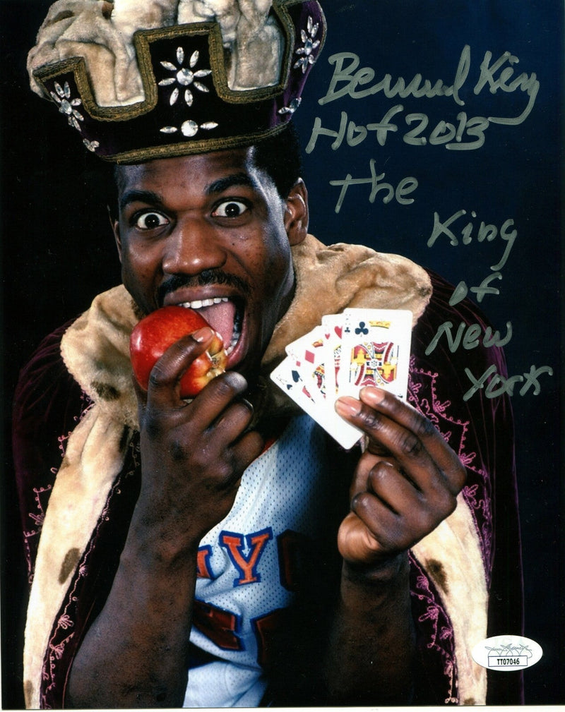 Bernard King Signed Knicks 8x10 Photo w/ HOF 2013 + King of New York JSA COA #4