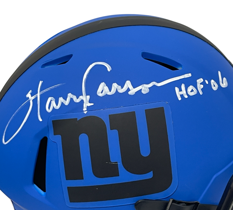 Harry Carson Signed Giants Rave Mini Helmet w/ HOF 06 Beckett Witness BAS COA