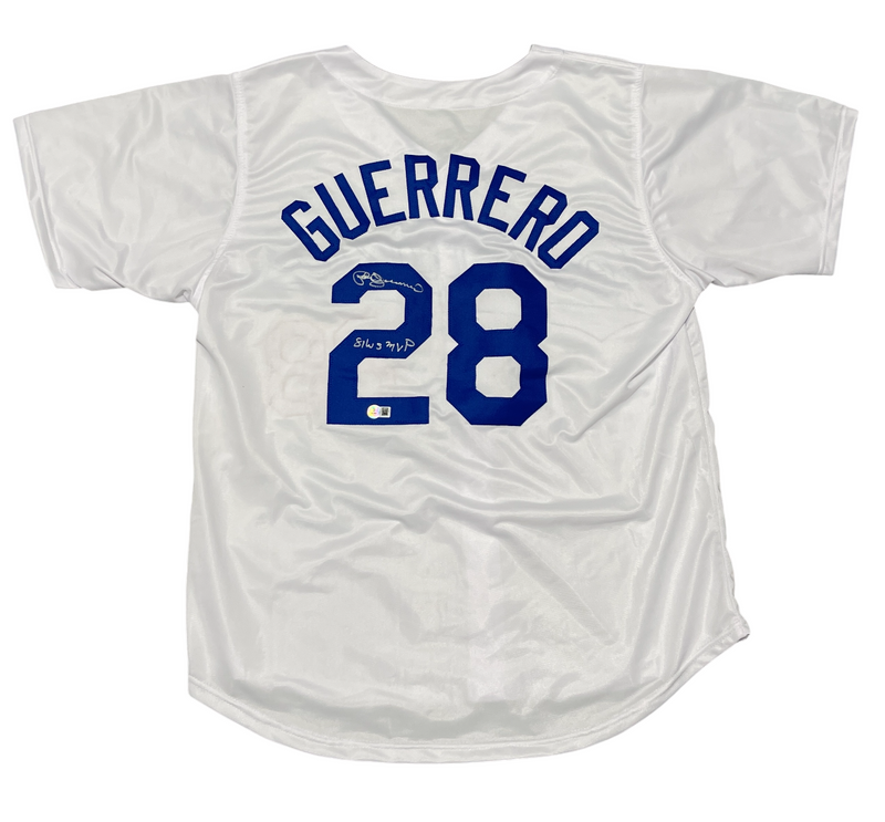 Pedro Guerrero Signed Dodgers Custom Jersey w/ 81 WS MVP Beckett W BAS COA