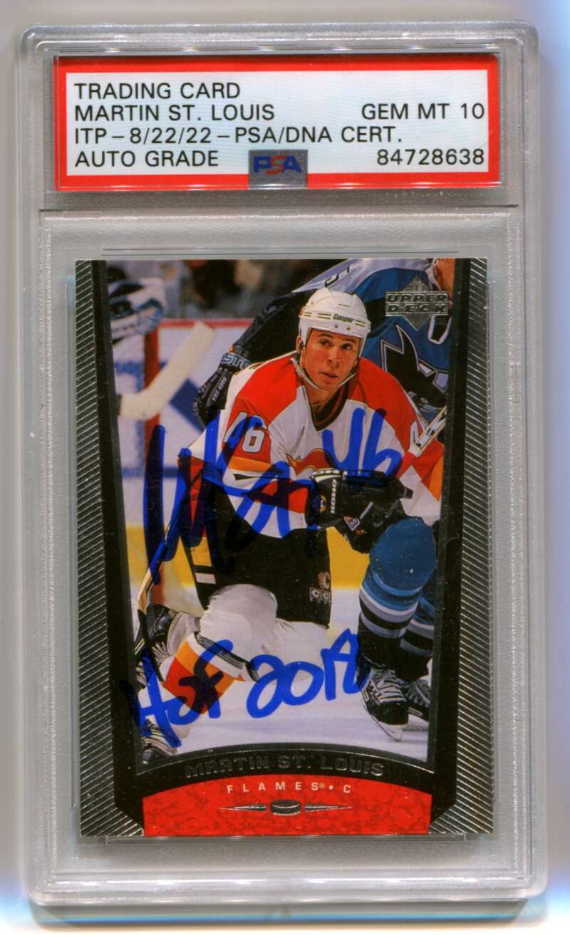 Martin St. Louis 1998-99 Upper Deck Signed Rookie RC HOF 2018 PSA 10 Auto ITP