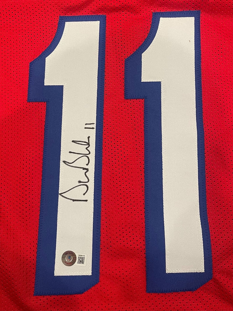 Drew Bledsoe Signed New England Patriots Custom Jersey Beckett BAS COA