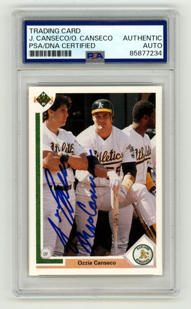 Jose & Ozzie Canseco 1991 Upper Deck Dual Signed PSA Authentic Auto Athletics