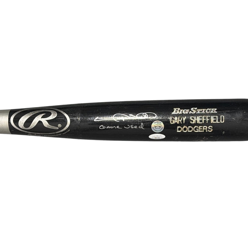 Gary Sheffield Signed Game Used Rawlings Black Bat JSA COA Dodgers B