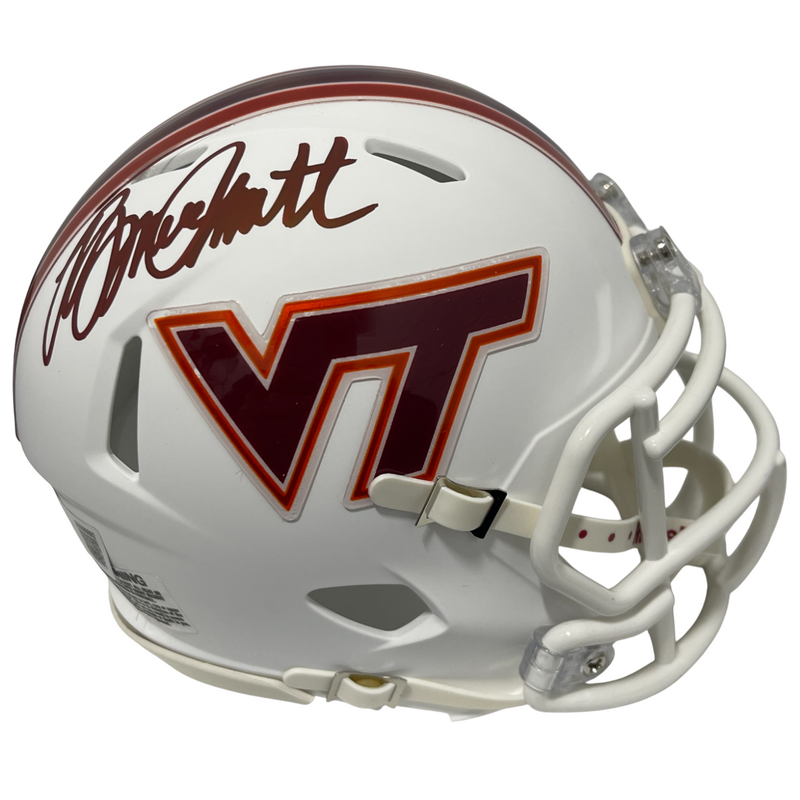 Bruce Smith Signed Virginia Tech White Mini Helmet Beckett Witness BAS COA