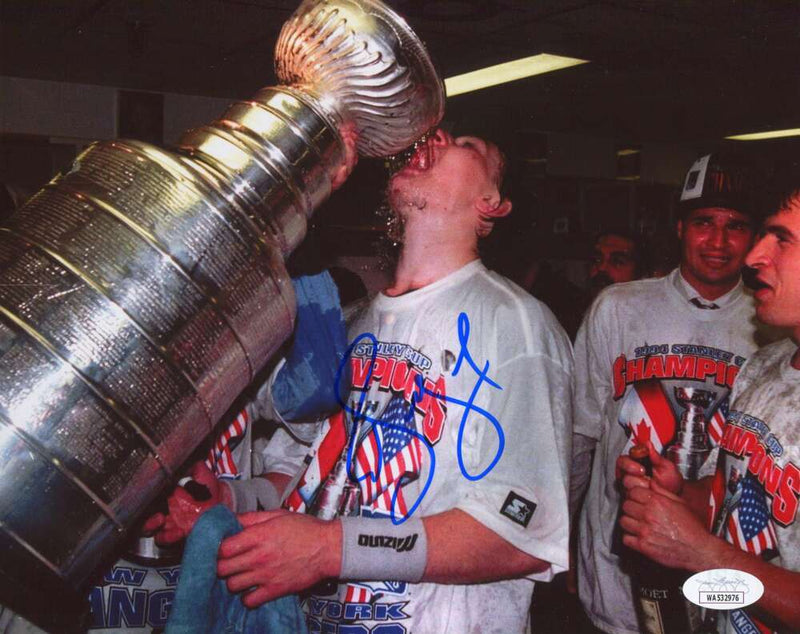 Alexei Kovalev Signed Autographed New York Rangers Cup 8x10 Photo JSA COA
