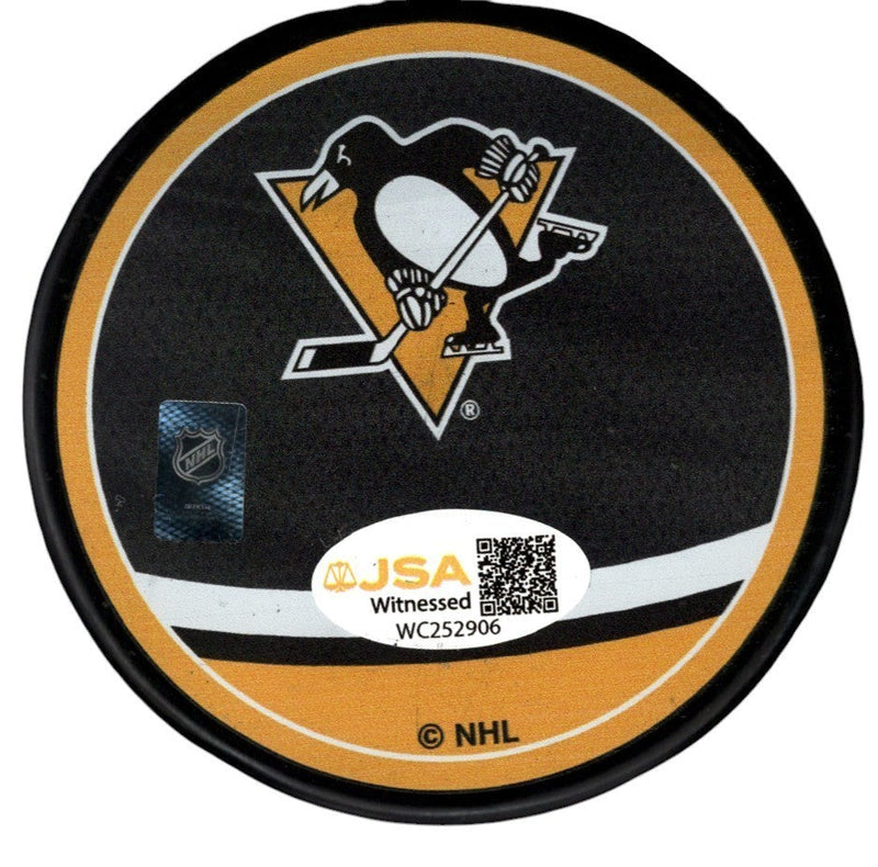 Kevin Stevens Signed Penguins Reverse Retro Puck w/ 2x Cup  Insc JSA Witness COA