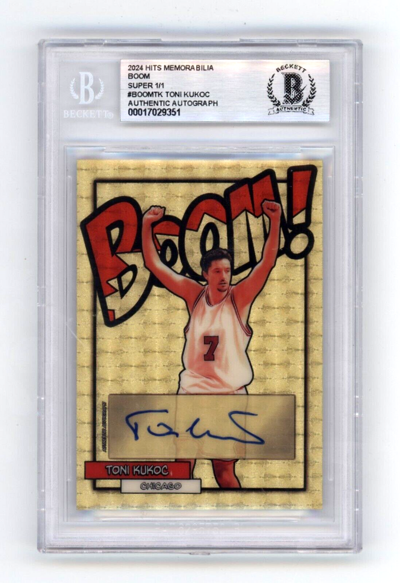 Toni Kukoc 2024 Hits Memorabilia BOOM Super #1/1 Signed BGS BAS Auto Bulls HOF