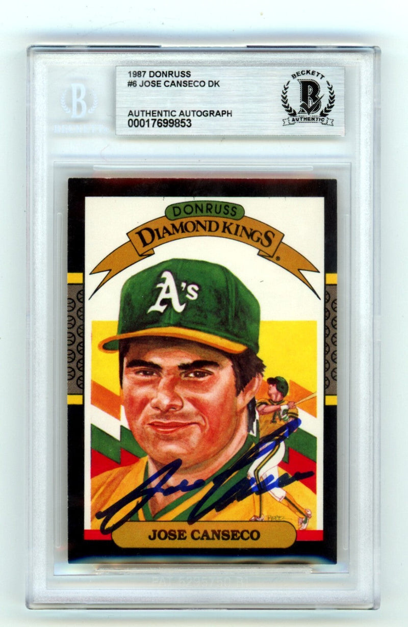 Jose Canseco 1987 Donruss Diamond Kings #6 Signed Beckett BGS BAS Auto Athletics