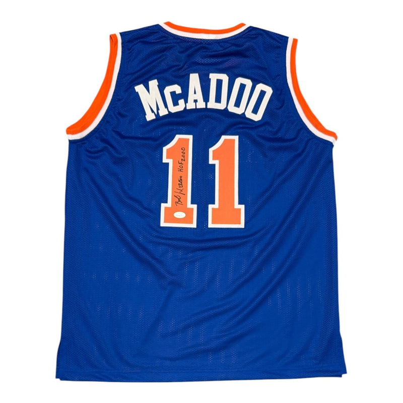 Bob McAdoo Signed New York Knicks Custom Jersey w/ HOF 2000 JSA Witness COA