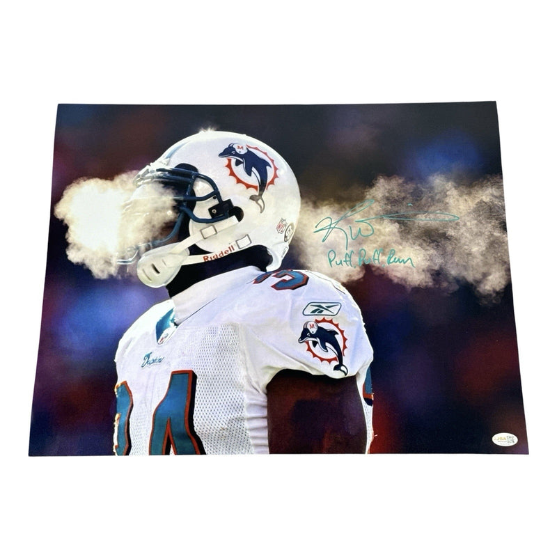 Ricky Williams Signed Dolphins 16x20 Photo w/ Puff Puff Run JSA Witness COA