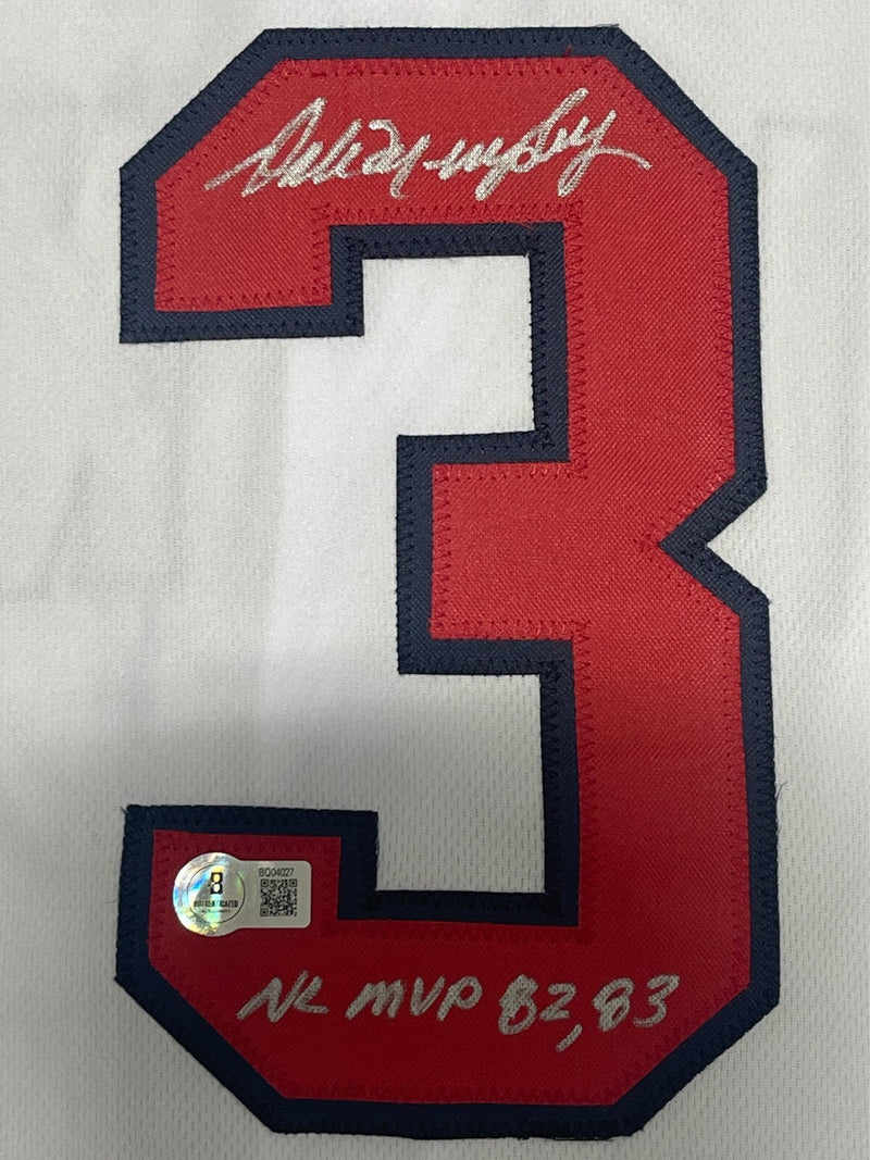 Dale Murphy Signed Braves Custom Jersey w/ NL MVP 82 83 Beckett BAS COA