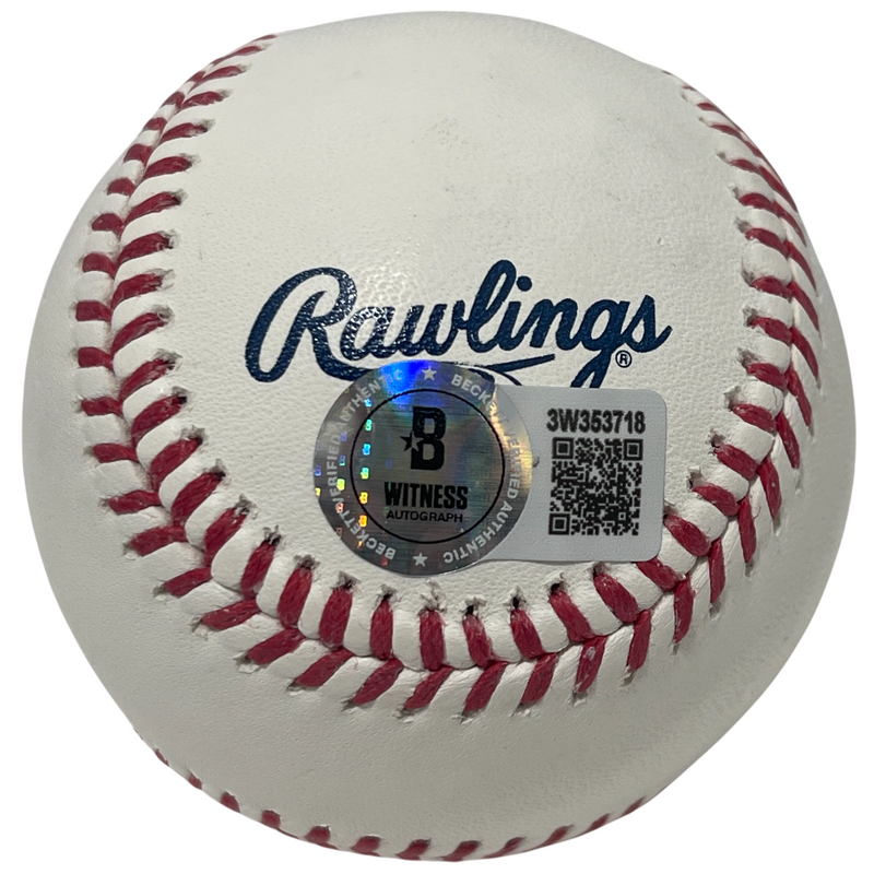 Rollie Fingers Signed Rawlings HOF Baseball w/ 3 Insc Beckett Witness BAS COA