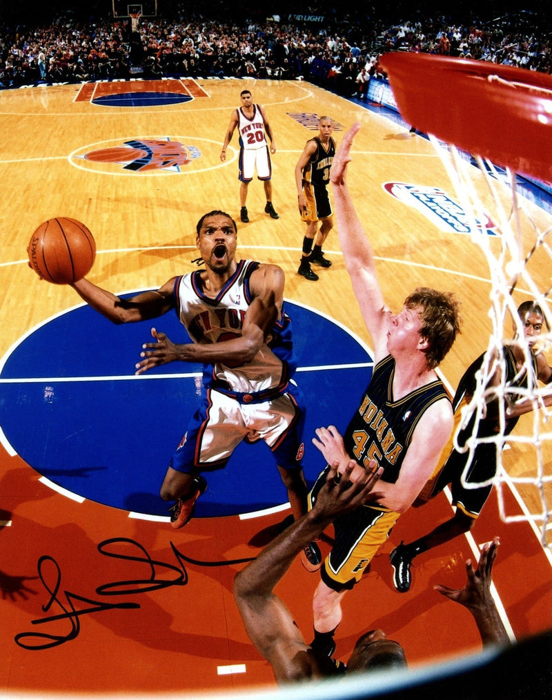 Latrell Sprewell Signed Autographed New York Knicks 8x10 Photo LSCM COA #2
