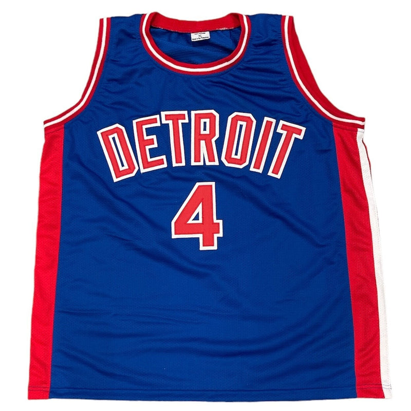 Joe Dumars Signed Detroit Pistons Custom Jersey Beckett Witness BAS COA