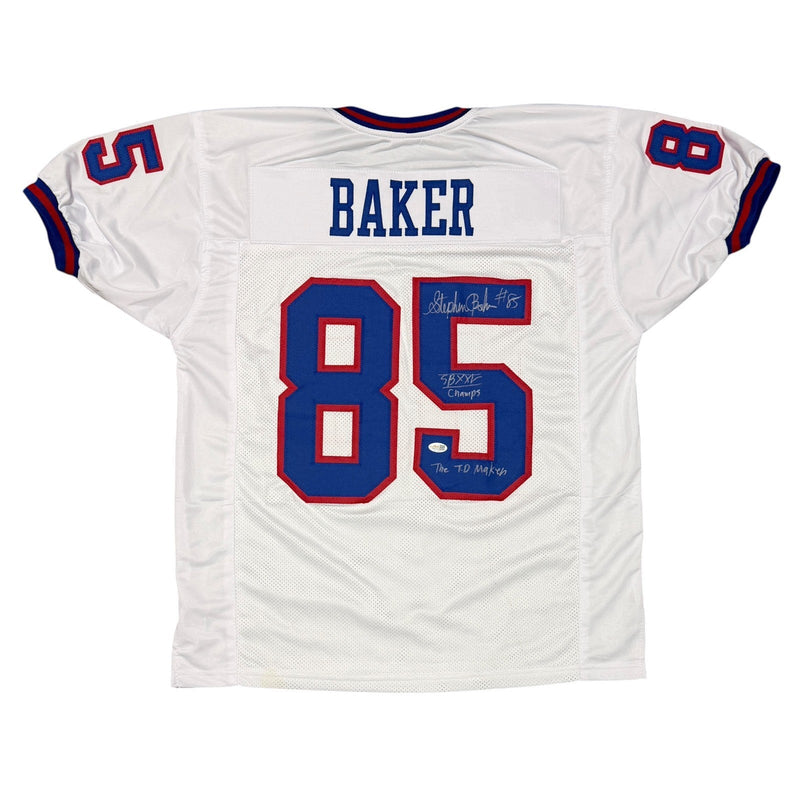 Stephen Baker Signed New York Giants Custom Jersey w/ 2x Insc JSA Witness COA