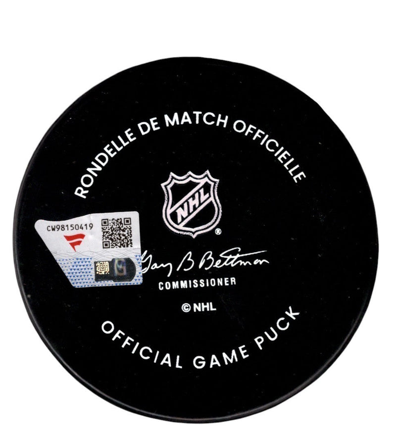 Jack Hughes Signed Autographed New Jersey Devils Official Game Puck Fanatics COA