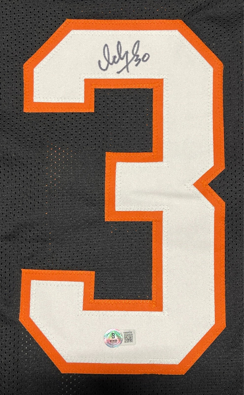 Ickey Woods Signed Bengals Custom Jersey Beckett Witness Witness BAS COA
