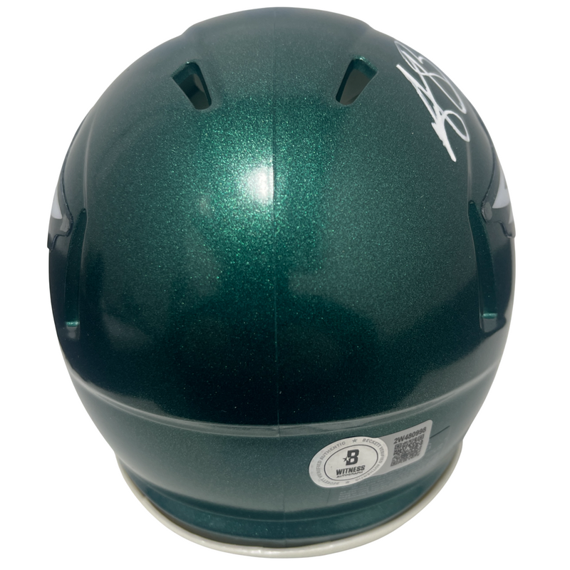 AJ Brown Signed Philadelphia Eagles Speed Mini Helmet Beckett Witness BAS COA