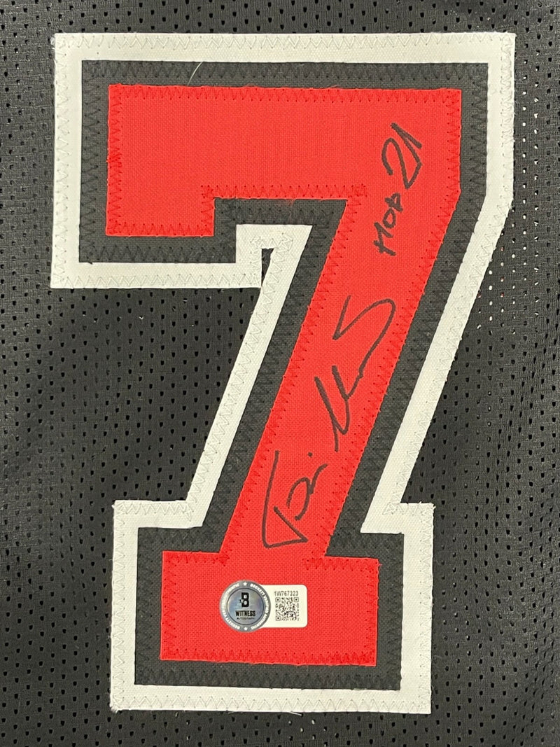 Toni Kukoc Signed Chicago Bulls Custom Jersey w/ HOF 21 Beckett Wit BAS COA