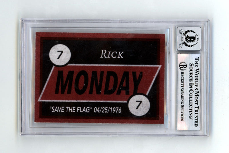 Rick Monday "Save The Flag" Custom Card JSY #7/7 Signed GBA Beckett BGS 10 Auto