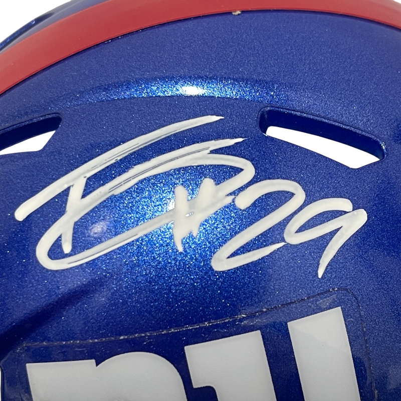 Tyrone Tracy Jr Signed Giants Speed Mini Helmet Beckett Witness BAS COA