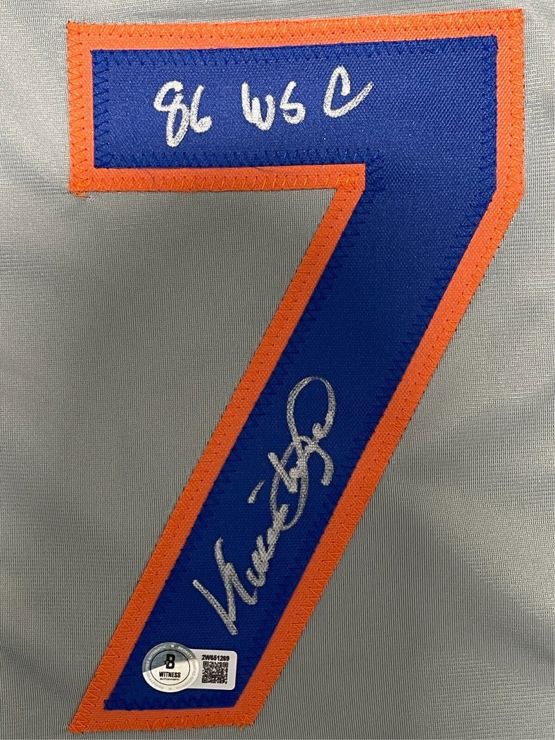 Kevin Mitchell Signed Auto New York Mets Custom Jersey w/ 86 WSC Beckett BAS COA
