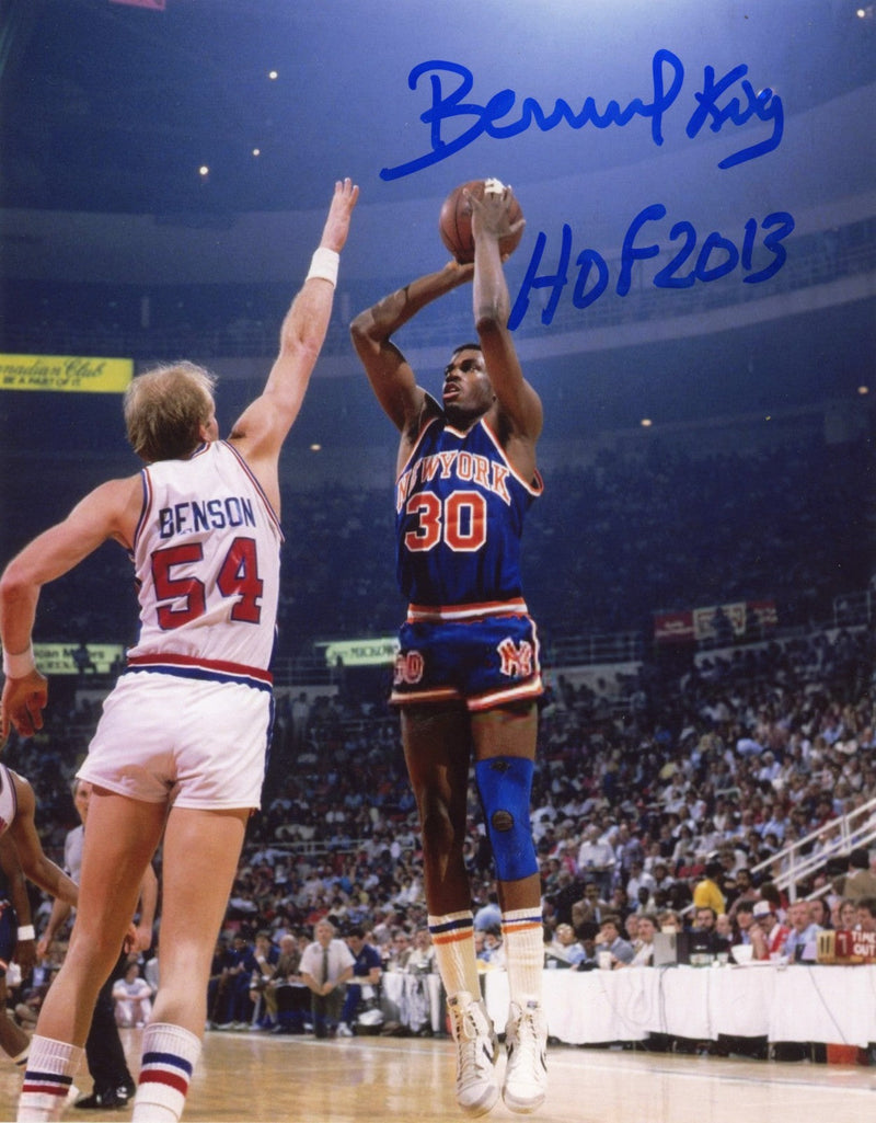 Bernard King Signed Autographed New York Knick 8x10 Photo w/ HOF 13 LSCM COA #16