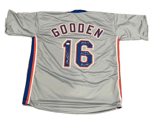 Dwight "Doc" Gooden Signed Custom Jersey NY Mets w/ 4 Insc. JSA WIT COA