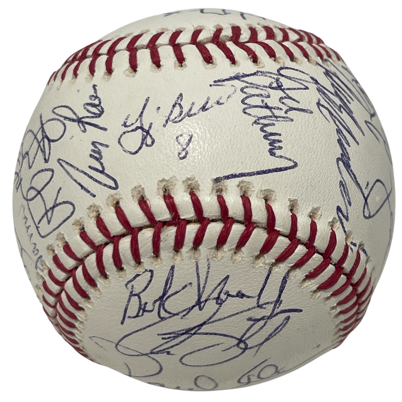 2008 New York Yankees Old Timers Day (24) Signed Final Season Baseball JSA COA