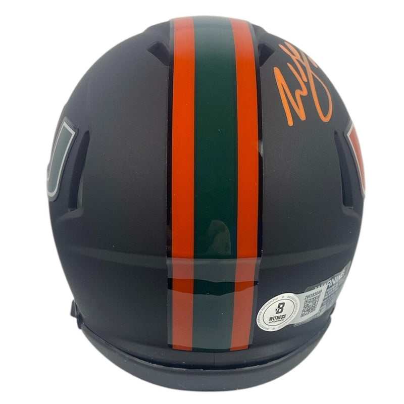 Willis McGahee Signed Miami Nights Mini Helmet w/ 01 Champs Beckett Wit BAS COA