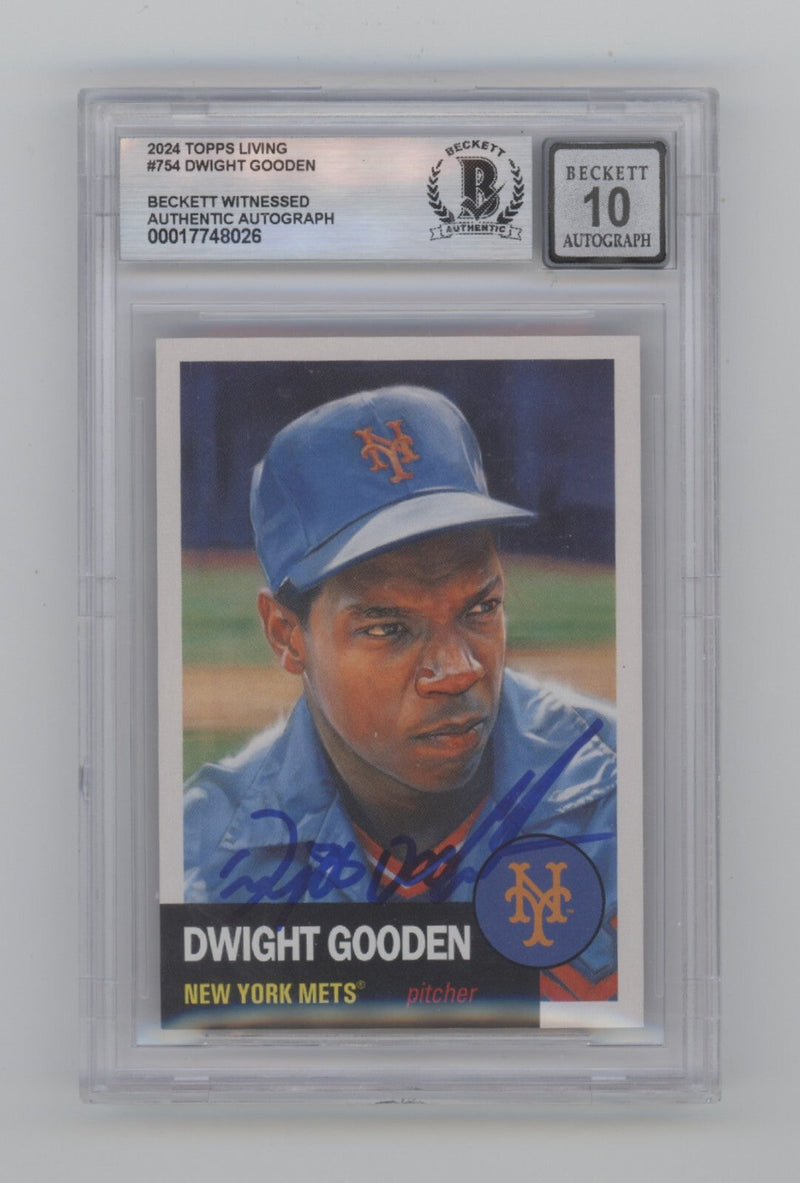 Doc Gooden 2024 Topps Living Set 754 Signed w/Full Name Insc Beckett BGS 10 Auto